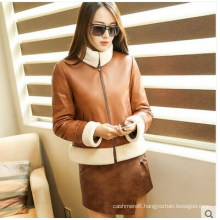 New Designs Short Style Shearling Leather Coat for Women Wholesell